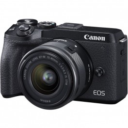 Canon EOS M6 Mark II Micro must + 15-45mm objektiiv
